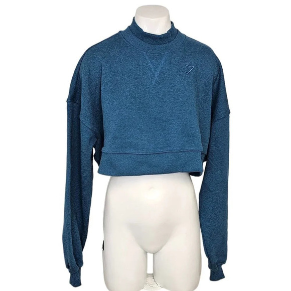 Gymshark Women's Rest Day Cropped Pullover Size XS  Oversized Mock Neck - Picture 1 of 7